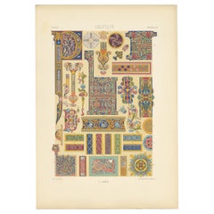 Pl. 39 Antique Print of Celtic Ornaments by Racinet (c.1890)