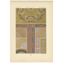 Pl. 39 Grabado antiguo de motivos griegos de arquitectura de Racinet, hacia 1890