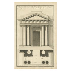 Impression d'architecture ancienne Pl. 4 de colonnes doriques par Neufforge, vers 1770