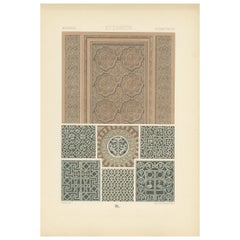 Pl. 40 Antique Print of Byzantine Architectural Motifs  by Racinet, circa 1890