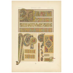 Pl. 44 Antiker Druck von „Celtic“ mit Ornamenten aus dem 7. bis 9. Jahrhundert von Racinet