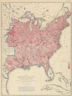 Pl. 45 Antique Chart of the US Inestinal Diseases Deaths, 1874