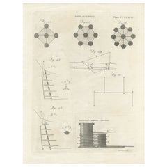 Pl. 494 Antique Print of Ship Structures by Archibald, c.1810