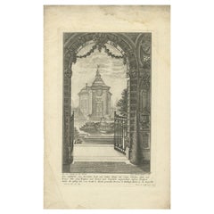 Pl. 5 Antique Print of a Garden Pavilion by Schübler, c.1724
