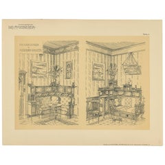 Pl. 5 Antiker Druck moderner Eckschrankmöbel von Kramer, um 1910