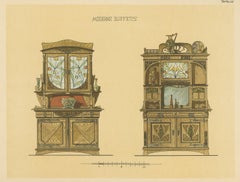 Pl. 52 Antique Print of Buffets by Kramer, circa 1910
