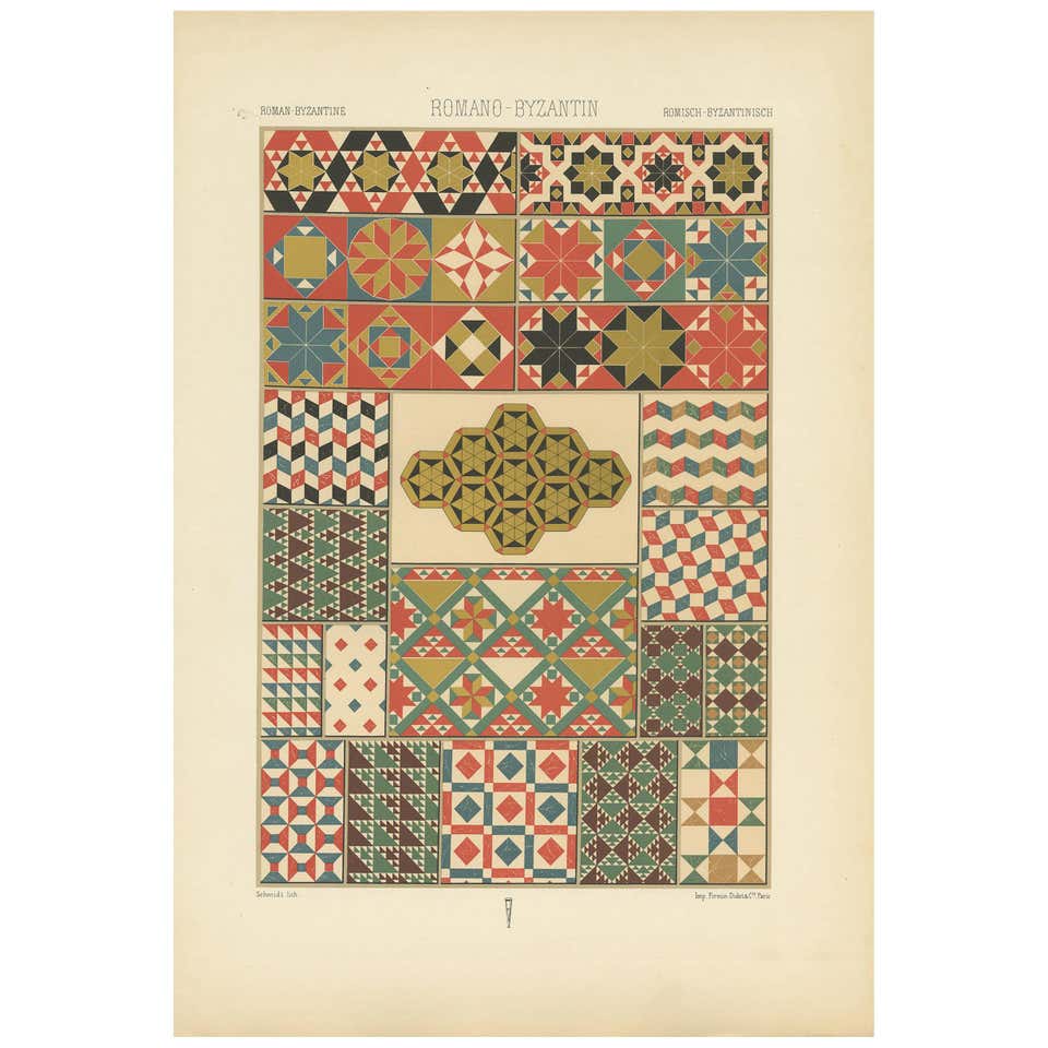 Contemporary Silk Rug with Ancient Byzantine Mosaic Pattern For Sale at ...
