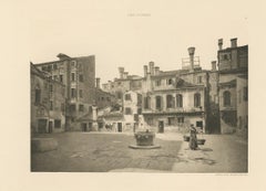 Pl. 55 Antique Print of the Maddalena Square in Venice 'circa 1890'
