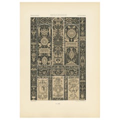 Pl. 56 Antique Print of Renaissance Ornaments by Racinet, circa 1890