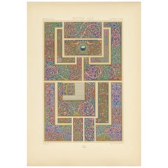 Pl. 58, antiker Druck von Emaille auf Glas aus der Mitte des Jahrhunderts von Racinet, um 1890
