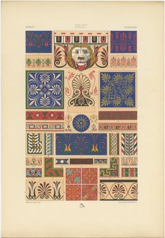 Bordi decorativi greci Cromolitografia, lastra VI, XIX secolo