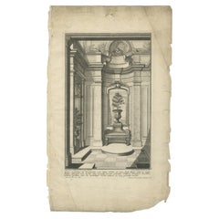 Pl. 6 Antique Print of the Interior of a Garden Pavilion by Schübler, c.1724