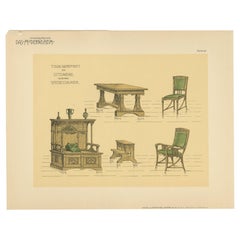 Pl. 62 Used Print of Dining Room Furniture by Kramer, circa 1910