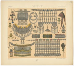 Antique Print of Eastern Jewelry Costumes, 'circa 1880'