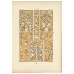 Pl. 65 Antique Print of Russian Ornaments from 14th Century by Racinet