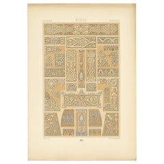 Pl. 68 Antique Print of Russian Motifs from Metalwork and Manuscripts by Racinet