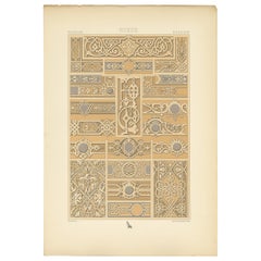 Pl. 69 Antique Print of Russian Motifs from Metalwork Ornaments by Racinet