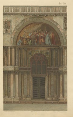 Pl. 7 Antique Print of the Portal of San Clemente of the Basilica of San Marco
