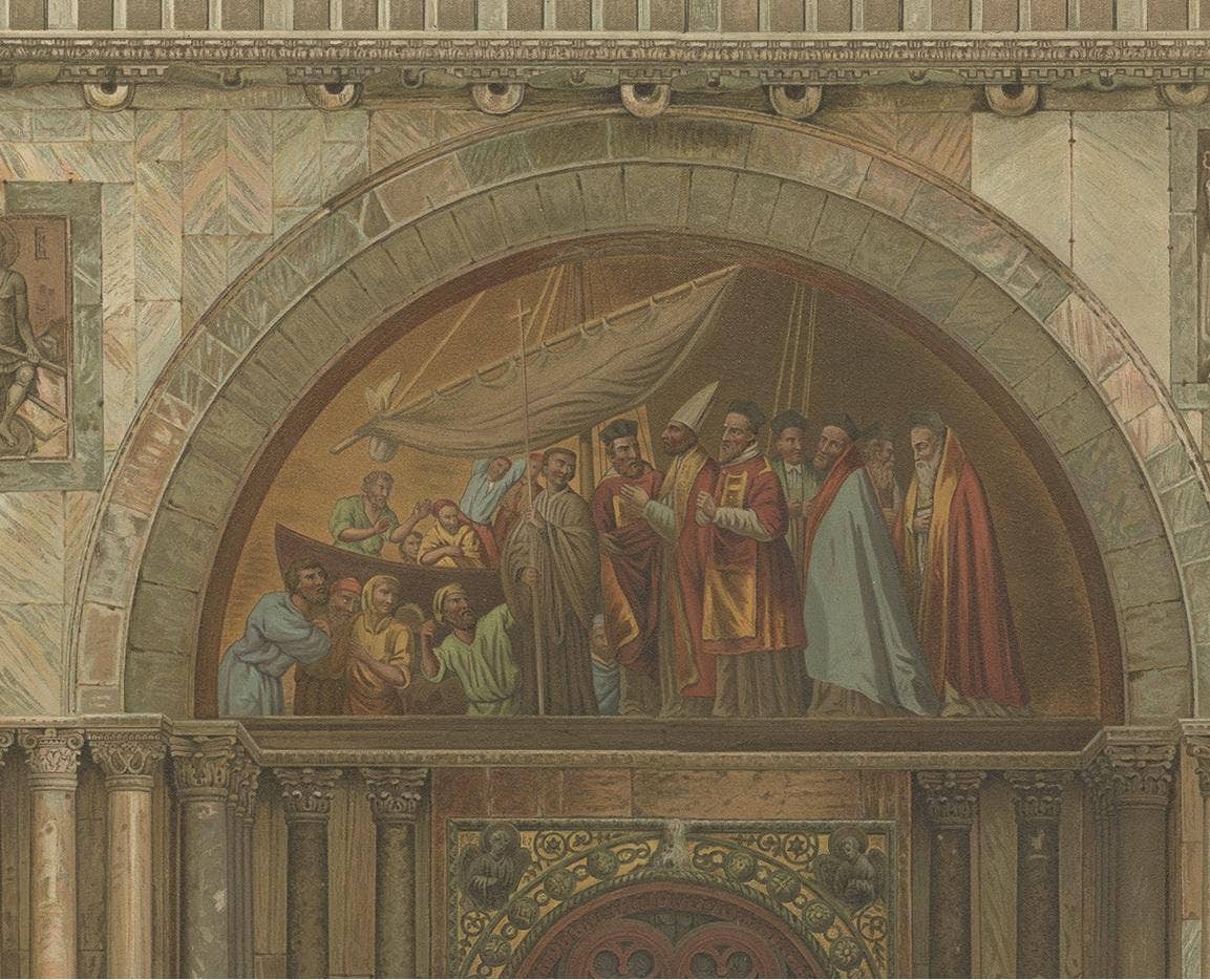 Pl. 7 Antique Print of the Portal of San Clemente of the Basilica of San Marco