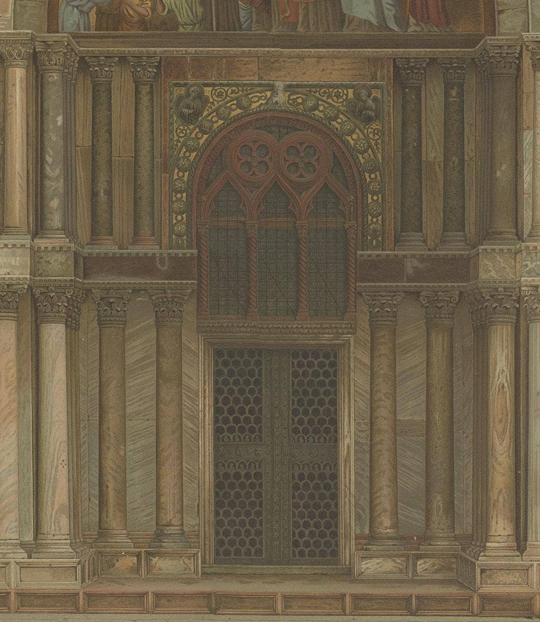 Pl. 7 Antique Print of the Portal of San Clemente of the Basilica of San Marco