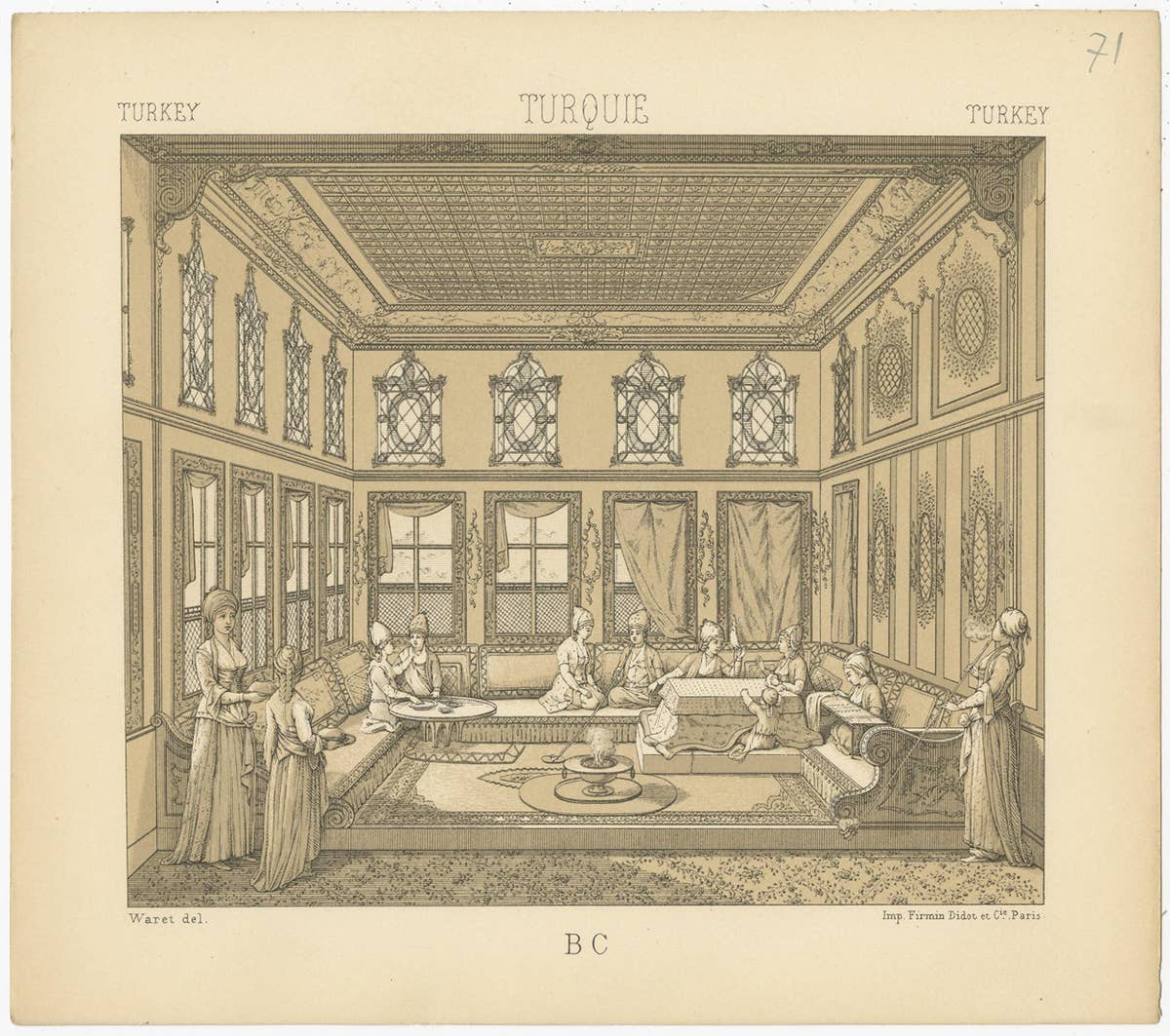 Turkey - Turque Antique Chromolithograph Print, Circa 1880