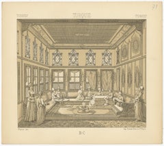 Turkey - Turque Antique Chromolithograph Print, Circa 1880