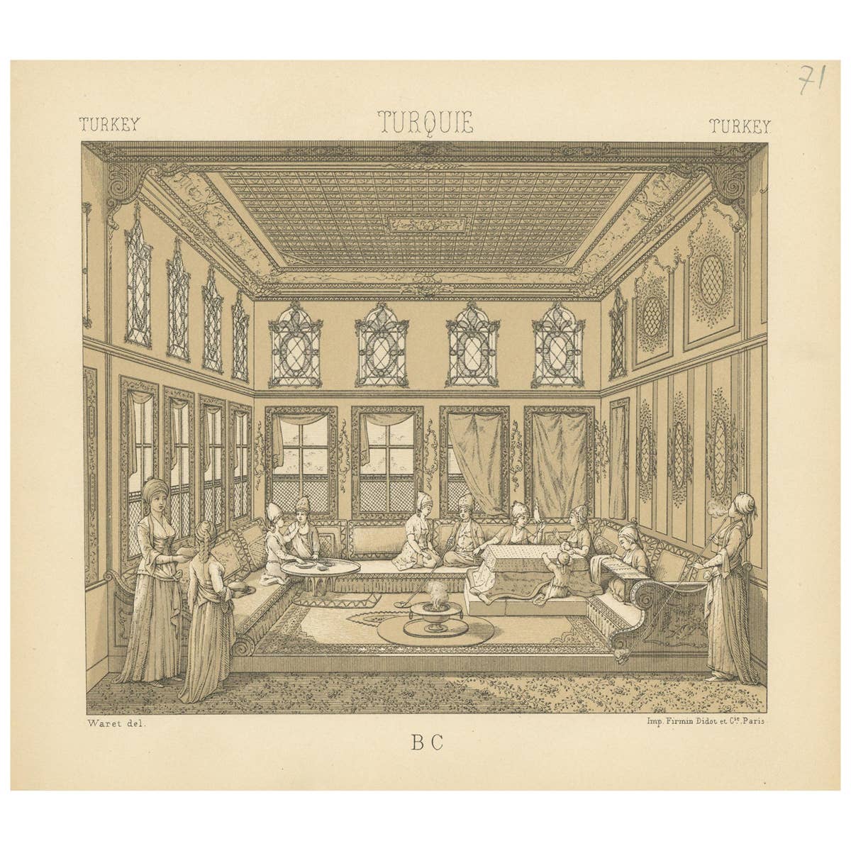 Turkey - Turque Antique Chromolithograph Print, Circa 1880