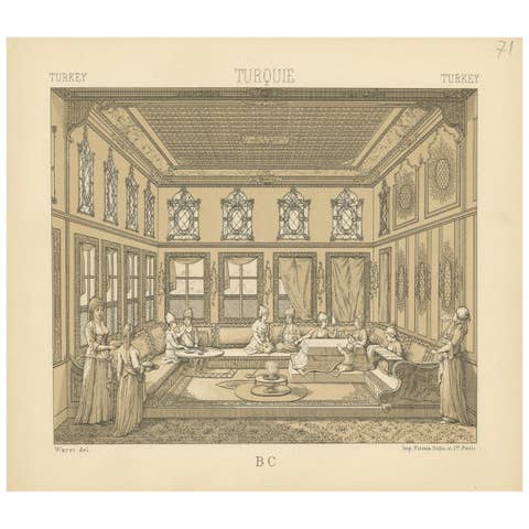 Turkey - Turque Antique Chromolithograph Print, Circa 1880