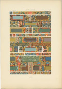 XVIth Century Chromolithograph Print, Decorative Arts, Circa 1890