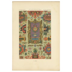 Pl. 72 Antique Print of XVIth and XVIIth Century Ornaments by Racinet (c.1890)