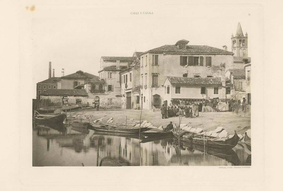 Pl. 74 Antique Print of St. Martha's Square in Venice, circa 1890