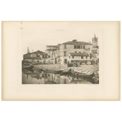 Pl. 74 Grabado antiguo de la Plaza de Santa Marta en Venecia, hacia 1890