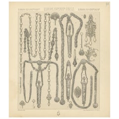 Pl. 78 Stampa antica di oggetti europei déco di Racinet, 1880 ca.
