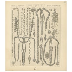 Pl. 78 Antique Print of European Deco Objects by Racinet, circa 1880