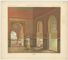 Pl. 78 Antique Print of Mavrich Interior by Racinet, 'circa 1880'