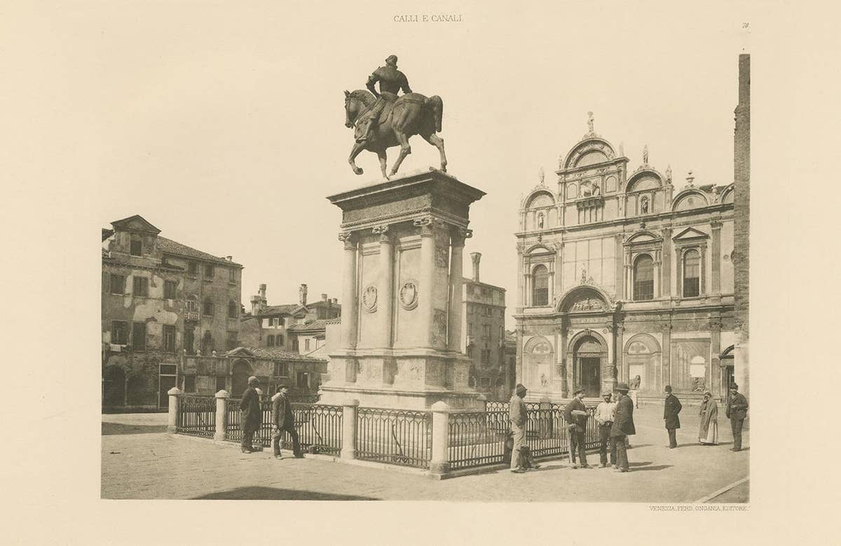 Pl. 78 Antique Print of San Zanipolo in Venice 'circa 1890'