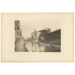 Pl. 8 Antique Print of S. Jerome's Canal in Venice, 'circa 1890'