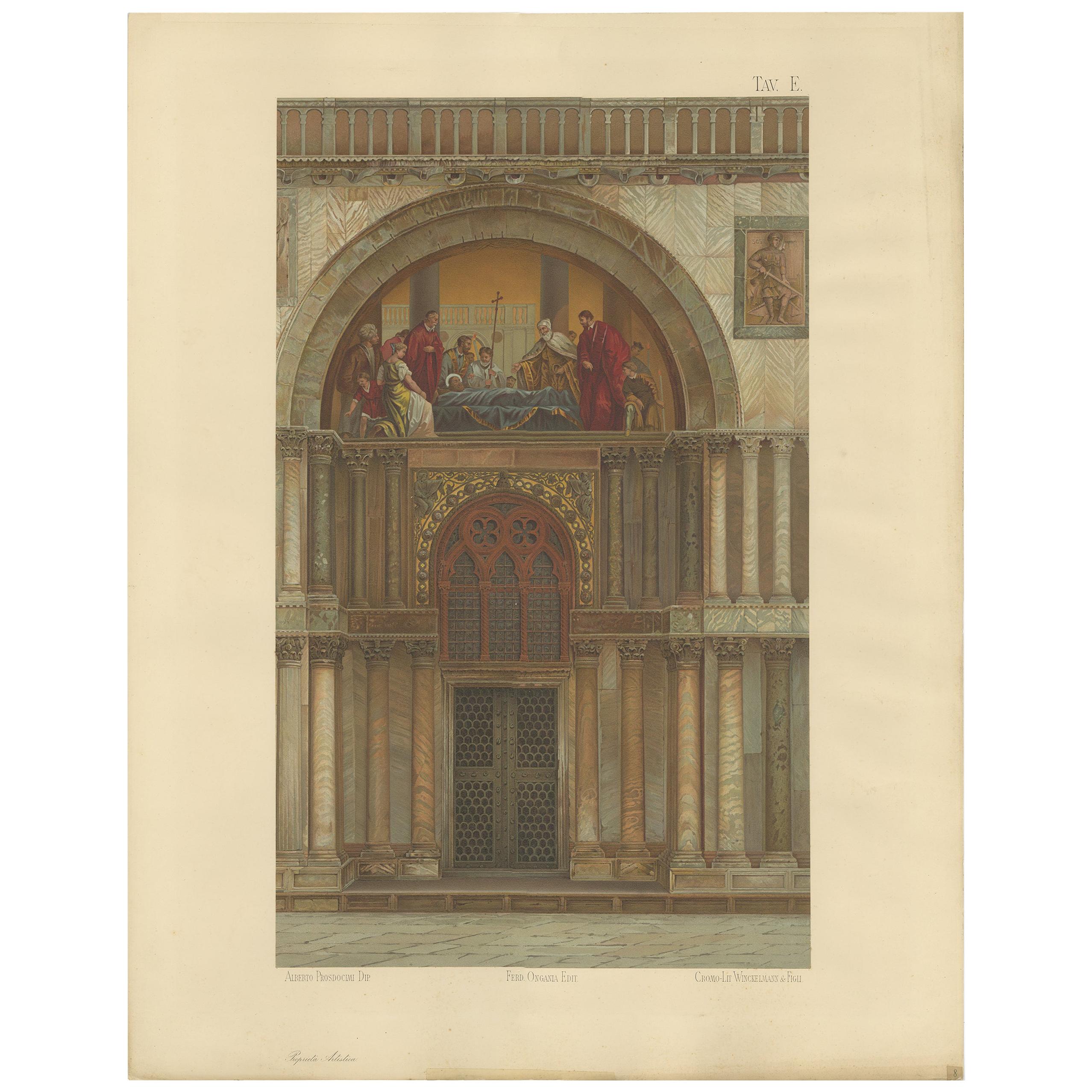 Pl. 8 Antiker Druck des Portals von San Pietro der Kapelle von San Marco
