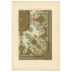 Pl. 80 Estampa antigua de ornamentos del siglo XVII de Racinet (c.1890)