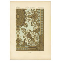 Pl. 80 Antique Print of XVIIth Century Ornaments by Racinet (c.1890)