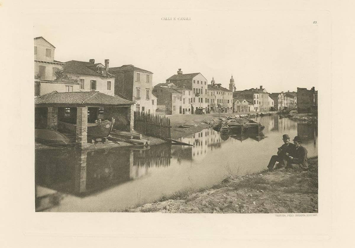 Pl. 83 Antique Print of the Square of S. Martha in Venice 'circa 1890'