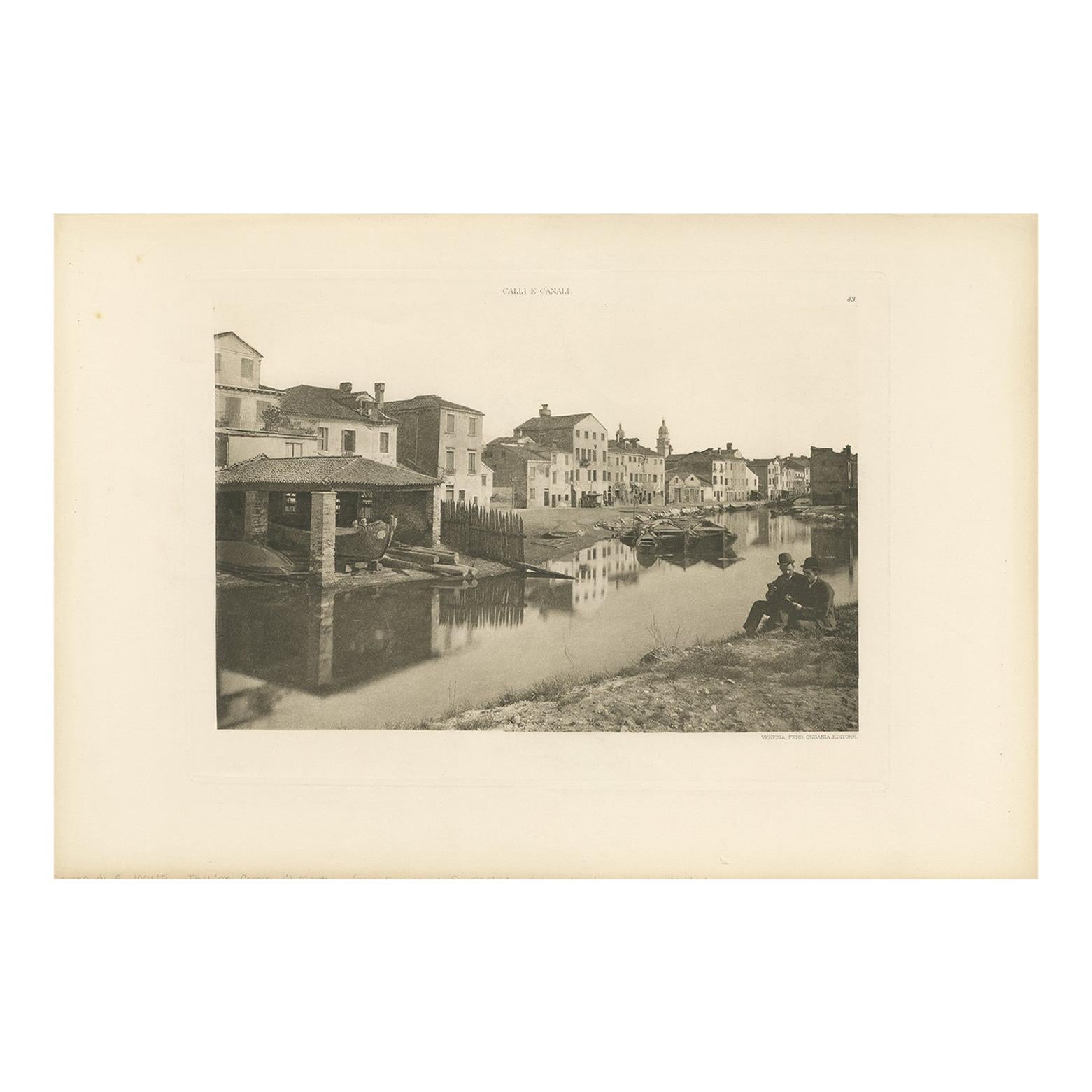 Pl. 83 Antique Print of the Square of S. Martha in Venice 'circa 1890' For Sale