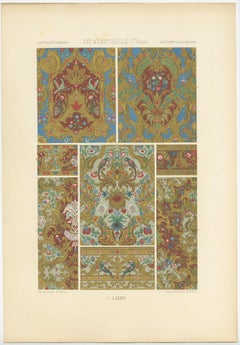 Pl. 84 Antique Print of XVIIth and XVIIIth Century Ornaments by Racinet