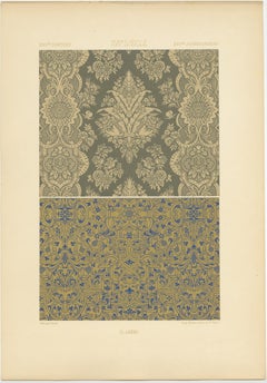 Pl. 85 Antique Print of XVIIth Century Ornaments by Racinet, circa 1890