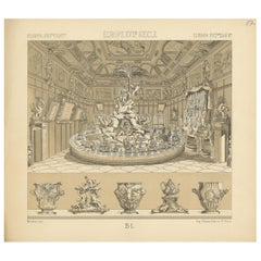 Pl. 87 Antiker Druck von europäischen dekorativen Objekten von Racinet, um 1880