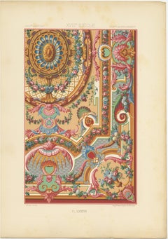 Pl. 87 Antique Print of XVIIIth Century Ornaments by Racinet (c.1890)