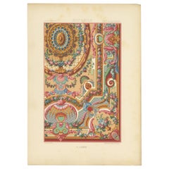Pl. 87 Antique Print of XVIIIth Century Ornaments by Racinet (c.1890)