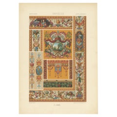 Pl. 89 Estampe ancienne d'Art Decoratif au XVIIIe siècle par Racinet, 1869