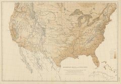 Pl. 9 Antique Hypsometric Sketch of the United States by Walker, 1874
