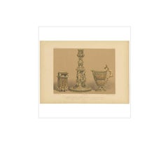 Pl. 9 Antique Print of Henri Deux Ware by Bedford, circa 1857